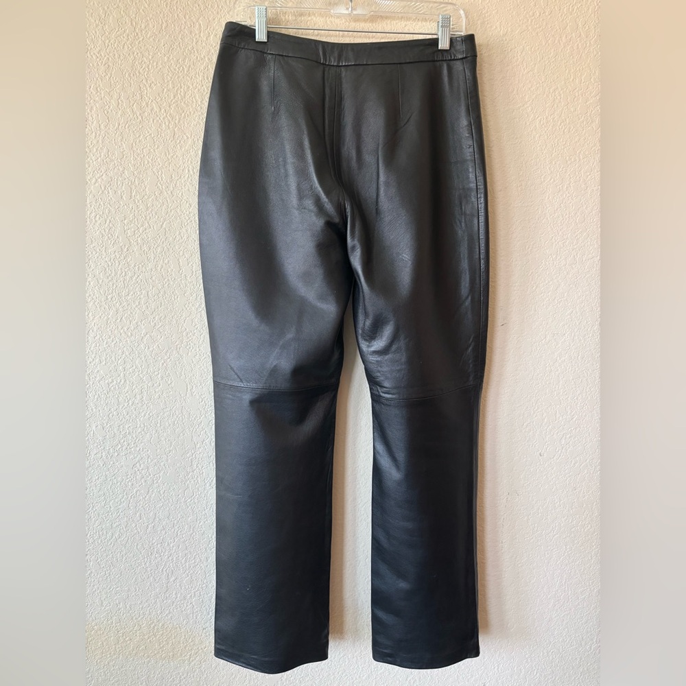 Clothes by Revue Vintage Genuine Lamb Leather Straight Leg Motorcycle Black 8 - Picture 5 of 11